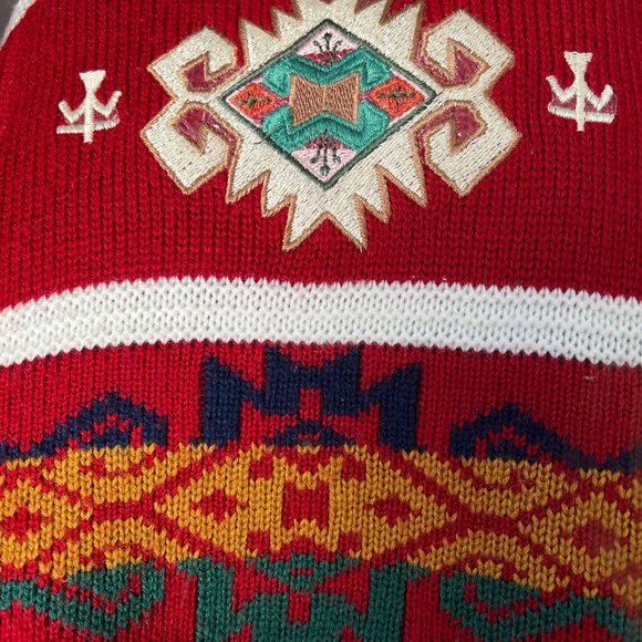 Stunning Vintage Oversized Western Bohemian Aztec Southwestern Boho Knit Sweater - Picture 8 of 9
